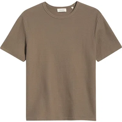 Frame Textured Cotton Jacquard T-shirt In Brown