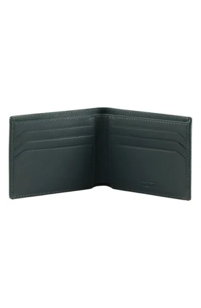Tumi Alpha Double Bifold Wallet In Deep Pine Textured Smooth