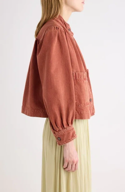 Chloé Logo Denim Jacket With Patch Pockets In Multi