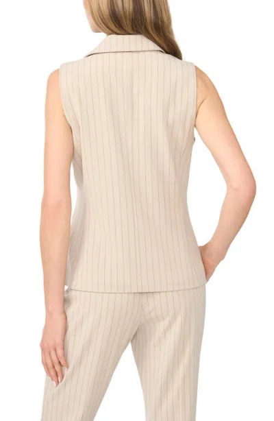 Halogenr Halogen(r) Tailored Pinstriped Vest In Stone