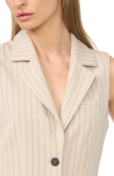 Halogenr Halogen(r) Tailored Pinstriped Vest In Stone