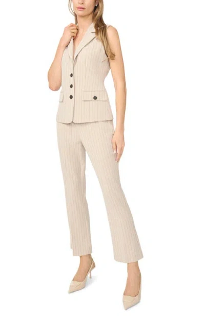 Halogenr Halogen(r) Tailored Pinstriped Vest In Stone