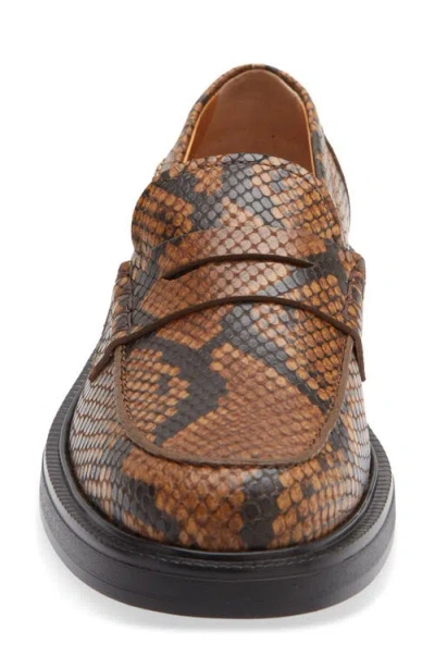 Tod's Python Embossed Penny Loafer In Multi