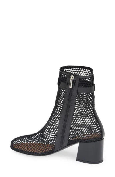 Alaïa Fishnet Patent Leather-trimmed Ankle Boots In Black