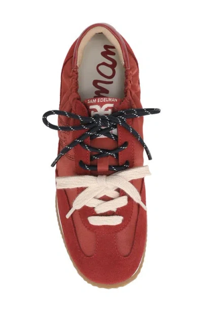 Sam Edelman Evara Lace-up Sneaker In Red