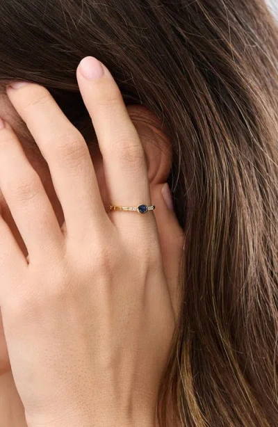 Bony Levy 18k Gold El Mar Gemstone And Natural Diamond Stackable Ring In Gold
