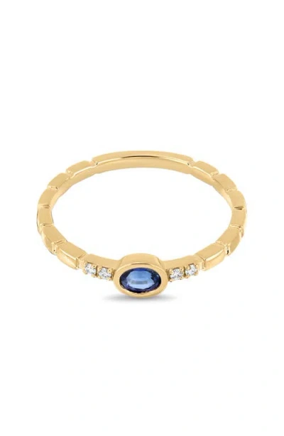 Bony Levy 18k Gold El Mar Gemstone And Natural Diamond Stackable Ring In Gold