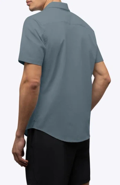 Cuts Crossover Performance Short Sleeve Button-up Shirt In Green