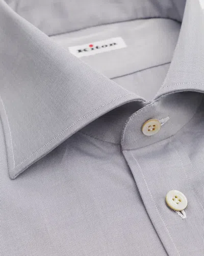 Kiton Cotton Button-front Shirt In Gray