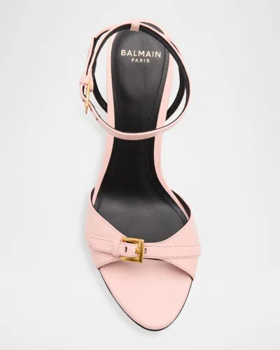 Balmain 75mm Anthem Leather Ankle-strap Sandals In Multi