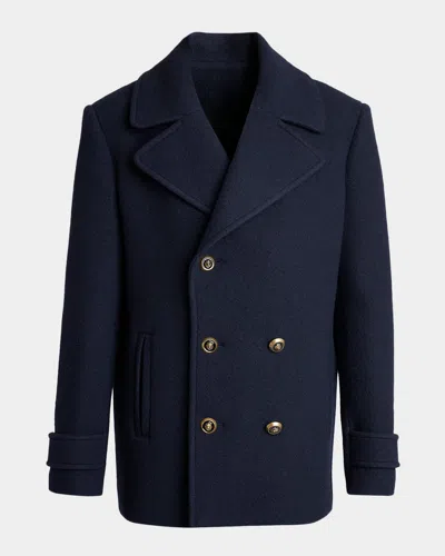 Balmain Double Breasted Coat Notch Lapels Buttons