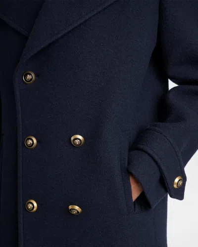 Balmain Double Breasted Coat Notch Lapels Buttons