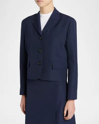 Marni Short Techno Wool Jacket In Black