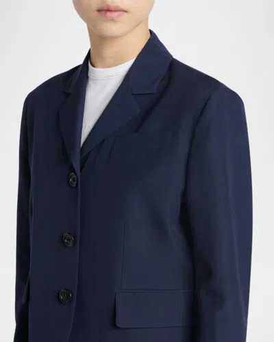 Marni Short Techno Wool Jacket In Black