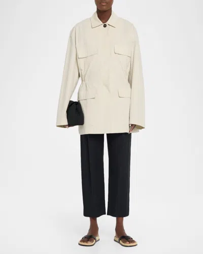 Totême Collared Drawstring Jacket In Gray