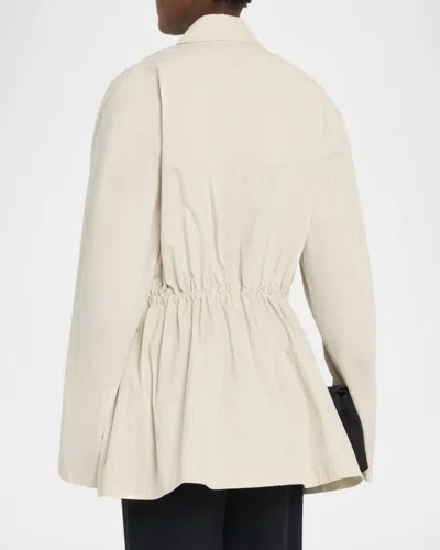 Totême Collared Drawstring Jacket In Gray