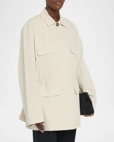 Totême Collared Drawstring Jacket In Gray