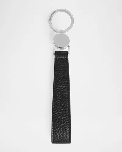 Montblanc Grain Leather Loop Keychain In Black