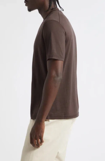 Herno Solid Wool Jersey Crewneck T-shirt In Brown
