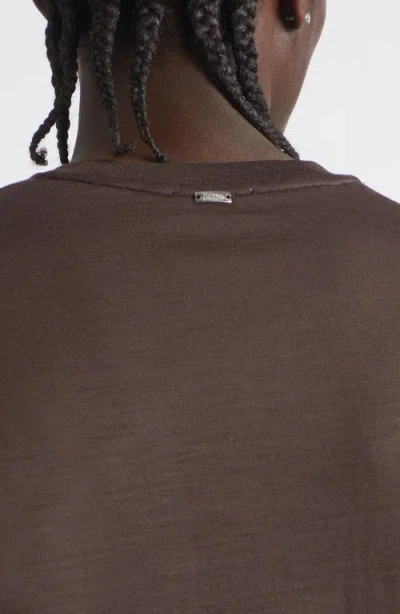 Herno Solid Wool Jersey Crewneck T-shirt In Brown