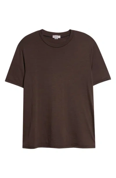 Herno Solid Wool Jersey Crewneck T-shirt In Brown