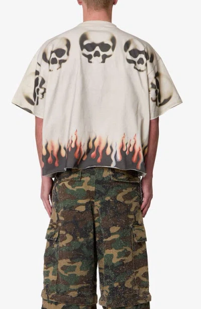 Mnml Flame Skull Distressed Graphic T-shirt In Multi