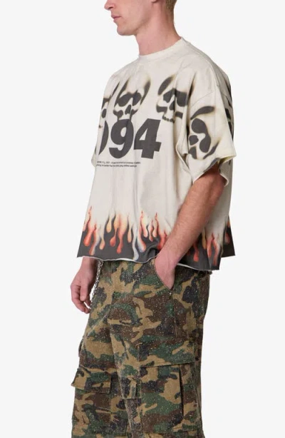 Mnml Flame Skull Distressed Graphic T-shirt In Multi