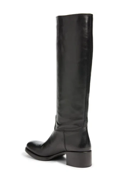 Prada Leather Tall Boot In Black