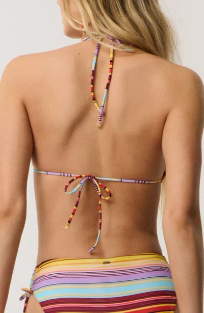 Rip Curl Retro Stripe Sliding Triangle Swim Top In Multi