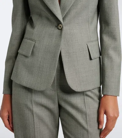 Alexander Mcqueen Wool Blazer In Gray
