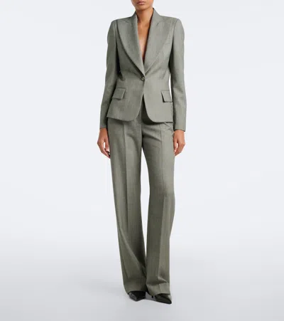 Alexander Mcqueen Wool Blazer In Gray