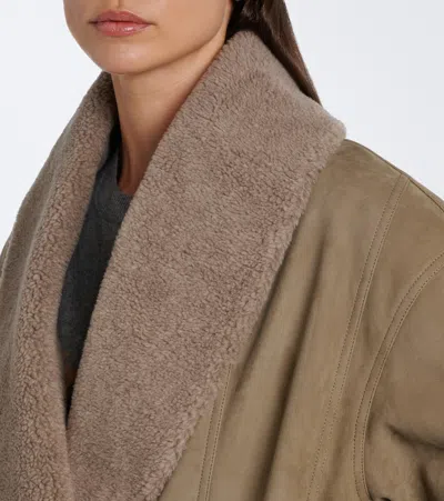 Stella Mccartney Oversized Teddy-trimmed Blouson Jacket In Brown