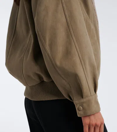 Stella Mccartney Oversized Teddy-trimmed Blouson Jacket In Brown