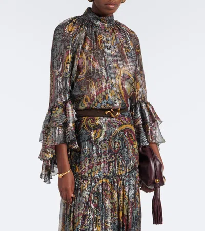 Etro Printed Silk-blend Blouse In Multi