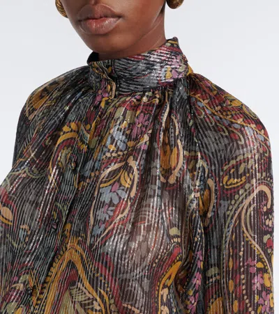 Etro Printed Silk-blend Blouse In Multi