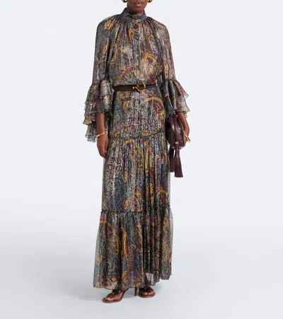 Etro Printed Silk-blend Blouse In Multi
