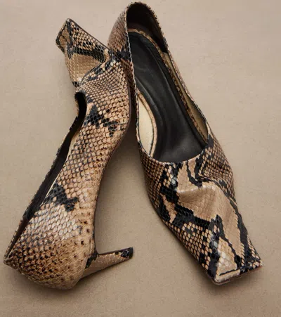 Khaite Marlene Snake-effect Leather Pumps In Sand
