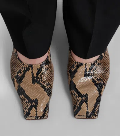 Khaite Marlene Snake-effect Leather Pumps In Sand