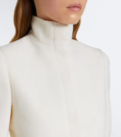 Alaïa Cropped Wool Jacket In White