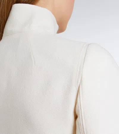 Alaïa Cropped Wool Jacket In White