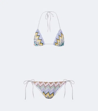 Missoni Mare Striped Crochet-knit Bikini In Multi