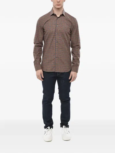 Corneliani Checked Slim-fit Shirt In Multi
