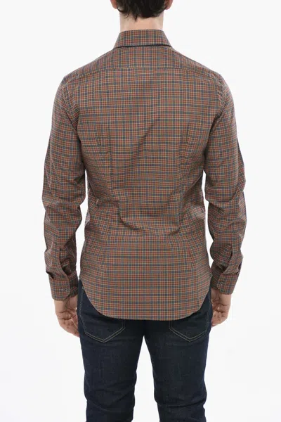 Corneliani Checked Slim-fit Shirt In Multi