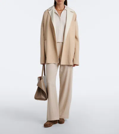 Eleventy Reversible Wool Wrap Coat In Sand