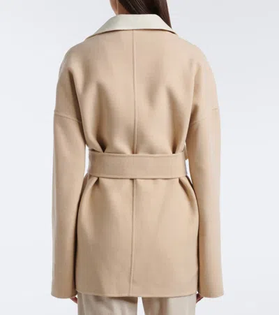 Eleventy Reversible Wool Wrap Coat In Sand