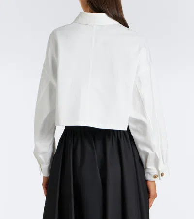 Prada Cropped Denim Jacket In White