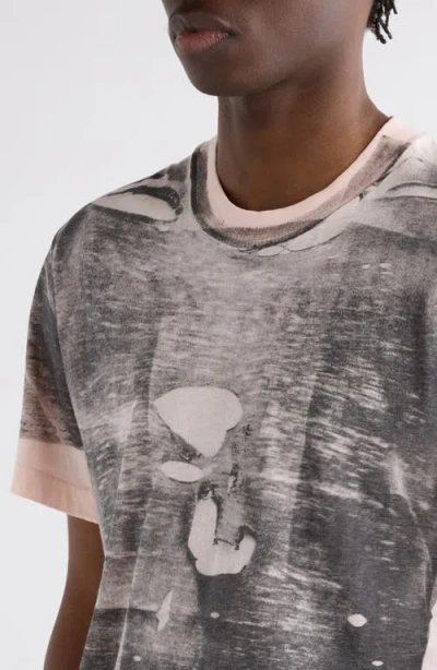 Acne Studios Eamon Trompe L'oeil T-shirt In Gray