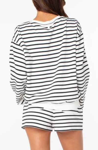 Roxy Surfing By Moonlight Stripe Sweatshirt In Multi