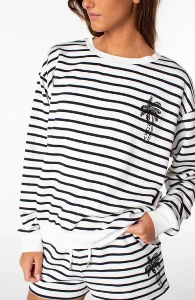 Roxy Surfing By Moonlight Stripe Sweatshirt In Multi