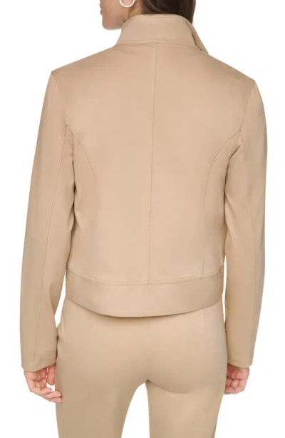 Dkny Soho Ponte Tech Jacket In Neutral